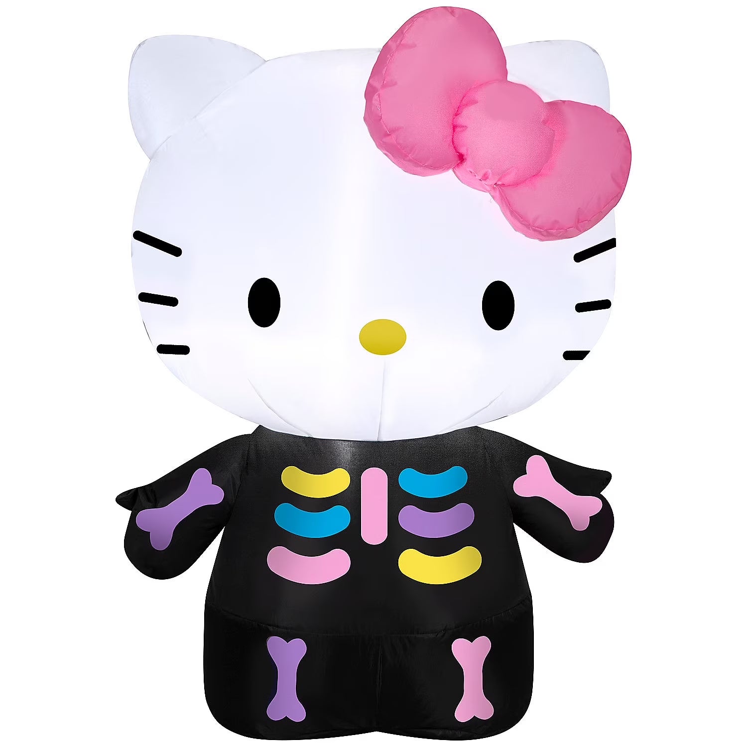 Airblown Inflatable Hello Kitty Neon Skeleton Sanrio, 3 Ft Tall, Multi
