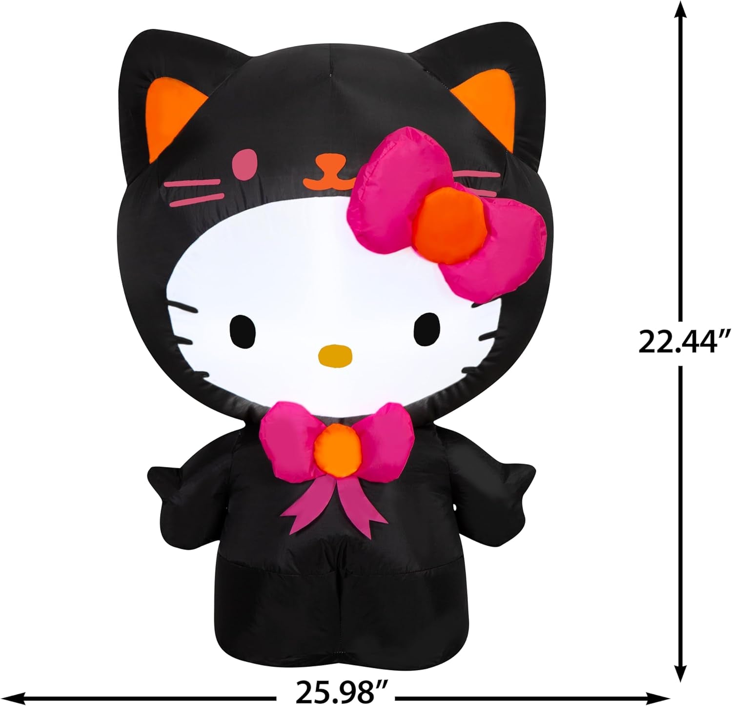 Airblown Inflatable Hello Kitty as Black Cat Sanrio, 3 Ft Tall, Multicolored