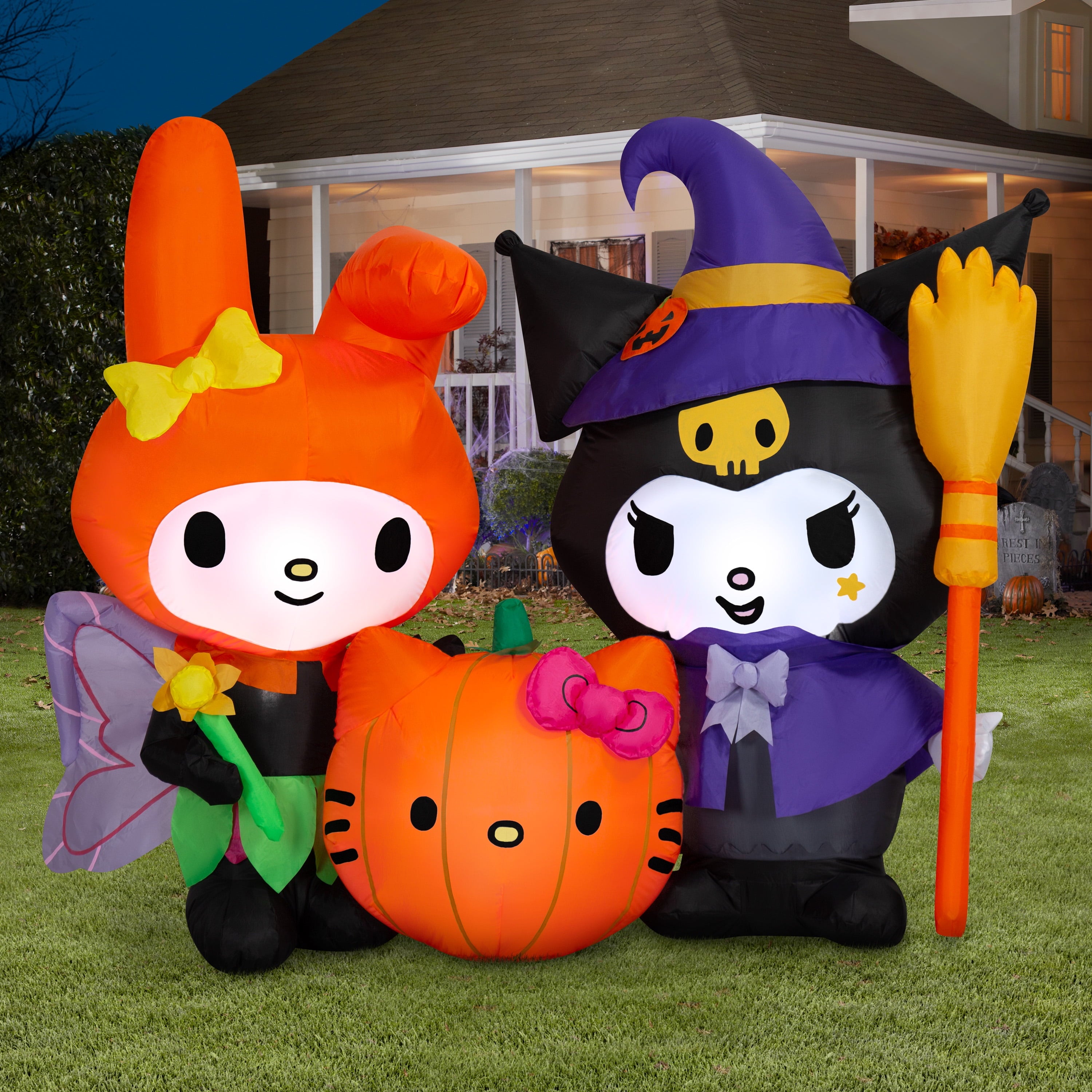 Halloween Airblown Yard Inflatables Kuromi and My Melody 77.95 in X 37.40 in X 62.99 in 4.49 Lb